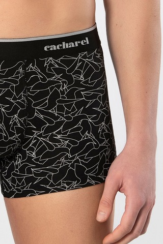 Cacharel Erkek Desenli Likralı Boxer 3'lü Paket 1339/siyah 3 Siyah