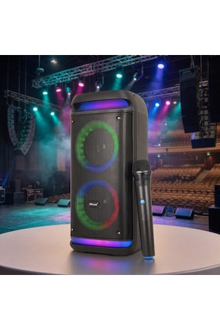 Kts-2089 Rgb Işıklı Taşınabilir Bluetooth Hoparlör - Şarjlı Parti Höpörlör