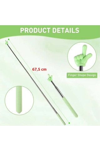 2li Set Uzayan Rehber Sunum Tahta Öğretmen Vb Çubuğu 68cm Ve 102cm Teleskopik İşaret Ve Parmak Çubuk Siyah-siyah