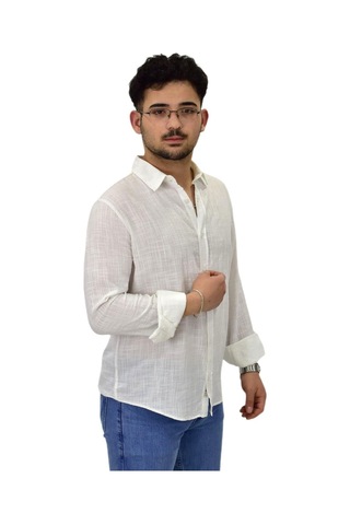 Erkek Spor Silim Fit Uzun Kol Gömlek G5005 Bgl-st04494 Beyaz