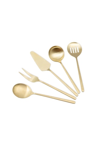 The Mia Giallo Servis Seti Gold 5 Parça - Servis Takımı Bej
