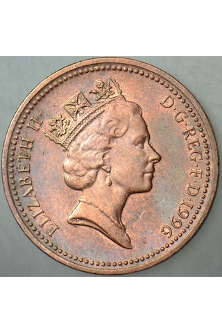 Birleşik Krallık 1 Penny 1996 Kraliçe Iı. Elizabeth. İngiltere.