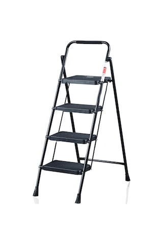 Perilla 51404 Stepla Geniş 4 Basamaklı Katlanır Merdiven Eurotower Siyah