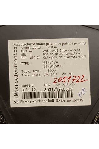 Stf817a 1.5a 80v Sot89 Littelfuse Smd Transistör 36 Adet