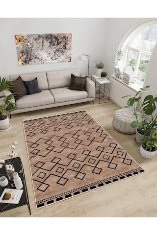 Dijidekor Işıltı Koleksiyonu Model91 Süngerli Dijital Baskılı Saçaksız Mutfak Halısı Yolluk