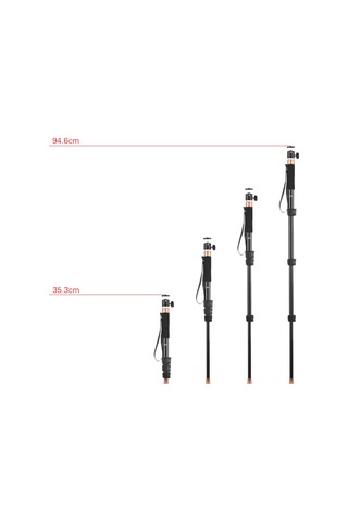 Teltree Andoer Tp-148 Aluminyum Monopod/mikrofon Çubuğu 35.3-94.6cm Yüksekliği Ayarı 5kg Maksimum Yük Taşıma - Dslr Kameralar Ve Mikrofonlar İçin