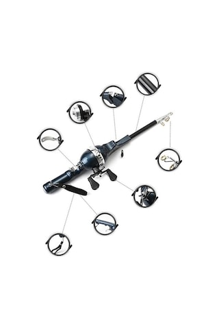 Didadodo Upgrad 2b Teleskopik Olta Kamışı Çift Saplı, Taşınabilir, Paslanmaz Çelik, Uçan Makara Mini Çubuk Açık Balıkçılık İçin Çift Sap