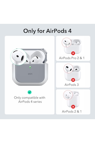 Esr Apple Uyumlu AirPods 4 2024 Halolock Orbit Hybrid Magsafe Kılıf Beyaz