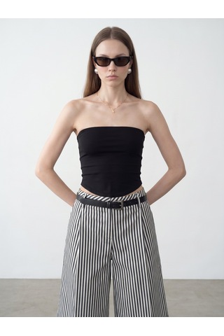 Dilvin 21218 Straplez Top-siyah