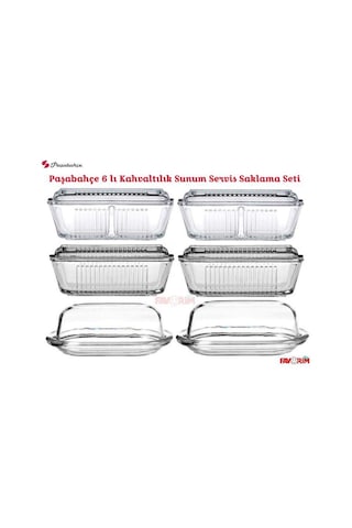 Paşabahçe Basic Frigo 6 Lı Cam Kahvalılık Tereyağlık Peynirlik