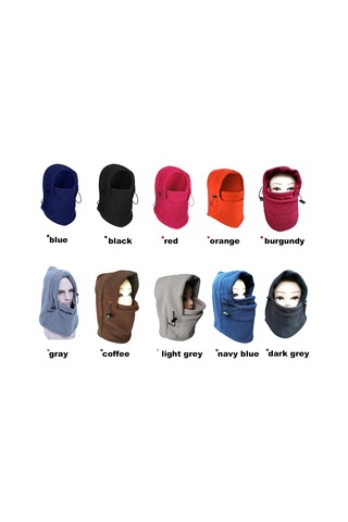 Youmex Kışın Dış Mekan Etkinlikleri İçin Kalın Yünlü Rüzgar Koruyucu Başlık Ve Yüz Maskesi Siyah