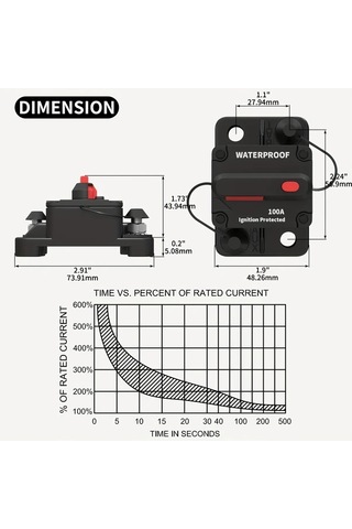 Xuweiwei 150a 2 Adet 12v Dc 30a 40a 60a 100a 150a 200a 250a 300a Yeniden Ayarlanabilir Devre Kesici Denizcilik Sınıfı 2li Paket Bakır Bağlantılı