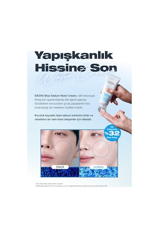 Dashu Blue Sedum Water Yağ ve Nem Dengesi Sağlayan Hyalüronik Asitli Yoğun Nemlendirici Krem