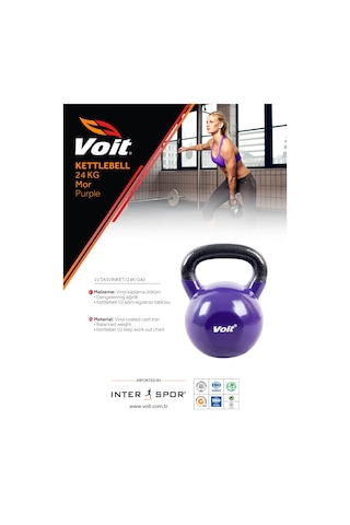 Voıt Vınyl Kettlebell 24kg Mor