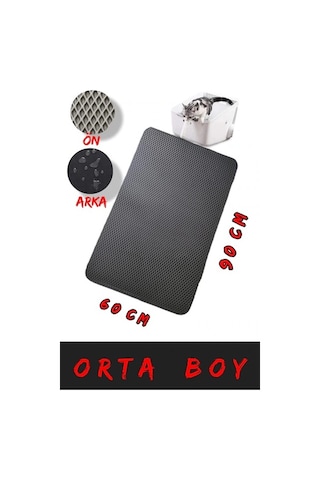 Cateva Elekli Kedi Kumu Paspası Orta Boy Çift Taraflı Su Geçirmez 90 x 60 CM