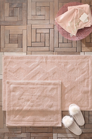 Yataş Bedding Milo Banyo Paspası Seti - Pudra (50x60 cm + 60x100 cm) Pudra