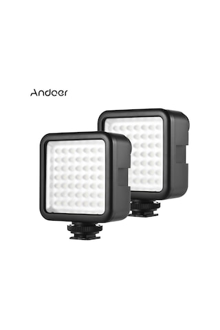Andoer W49 Mini Interlok Kamera Dim Led Panel Işık Siyah Siyah