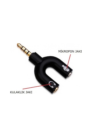 Kulaklık Mikrofon Birleştirici Adaptör 3.5Mm Ayırıcı Aparat