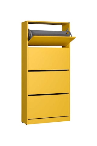 Flat Duo 4 Katlı Geniş Ayakkabılık-Sarı 73x157x26 cm (GxYxD) Hardal