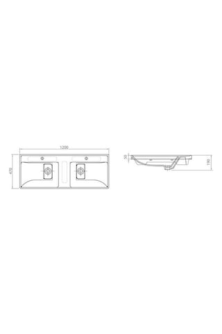 Lapino Quattro 120 CM Konsollu Etejerli Çift Bölme Lavabo Beyaz R