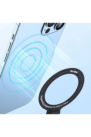 Telefon İçin Standlı Magnetik Yüzük Tutucu Aparat Go Des Gd-g085 3in1 Siyah