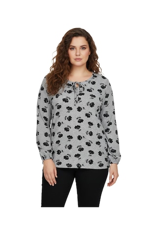 Wearon Kadın Yumoş Yaka Bağcıklı Modelli Bluz Bgl-st05139 Gri