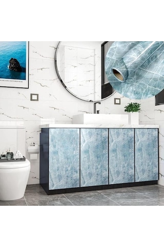 Melsen Mermer Desenli Masa Tezgah Mutfak Su Geçirmez Yapışkanlı Folyo Sticker 5x0,6m