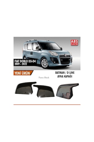 Fait Doblo D3-d4 Batman Ayna Kapağı 2009-2022 Piano Black