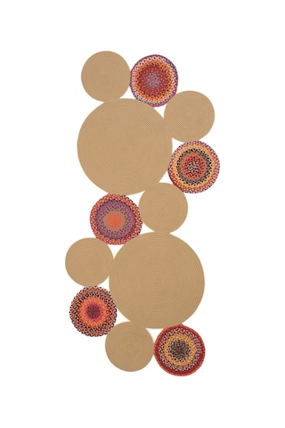 Cool Halı Luke 848 Naturel Renk Oval Halı Paspas Bohem Örgü Hasır Kilim Mutfak Balkon Banyo Halısı