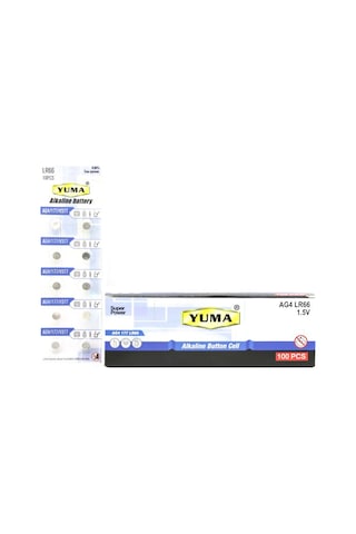 Yuma Ym-9ag4 1.5v Lr-66 10'lu Kart Alkalin Düğme Pil