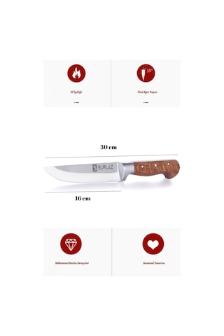 Kurban Bıçak Seti 3 Parça Kasap Bıçakları