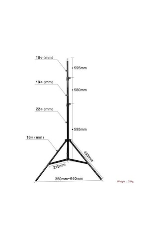 Kyrotech Alüminyum Alaşımlı Işık Standı 2 Metre Ayarlanabilir Yaylı Yastıklı Fotoğraf Tripod Standları Foto