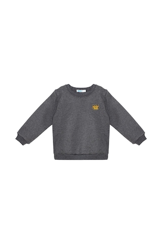 Denokids Kedi Erkek Bebek Eşofman Takım - Koyu Gri