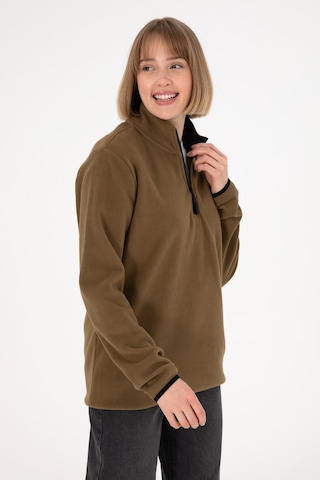 U.S. Polo Assn. Erkek Yarım Fermuarlı Haki Basic Polar Sweatshirt 50298085-VR027