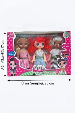 Lol Lil Sisters 3'lü Bebek Seti Kız Çocuk Sevimli Bebek Oyuncak Seti