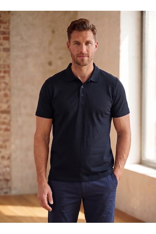Smalltouch Unisex Kadın Erkek Polo Yaka Regular Kalıp Düğmeli Pike Tişört Koyu Lacivert