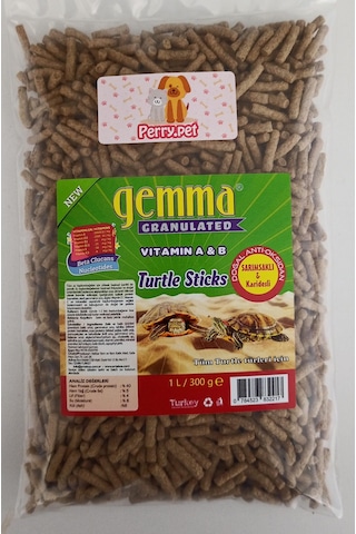 Gemma Turtle Sticks Sarımsaklı ve Karidesli Kaplumbağa Yemi 1 Litre 300 G
