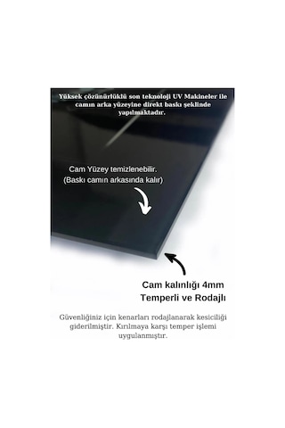 Gold Ay Yıldız Türk Bayrağı Kırılmaz Cam Tablo, Ev Ofis Hediyesi Yüksek Çözünürlüklü 4mm Cam Tablo