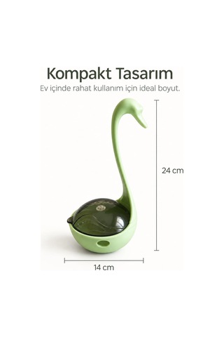 Lazerli Mama Hazneli İnteraktif Kedi Oyuncağı, Ödül Mamalı Kuğu Tasarım, Pilli Hareketli Lazer Oyuncak, Zihinsel Uyarım Ve Egzersiz İçin Kedi Aktivite Oyuncağı, Piller Dahil Yeşil