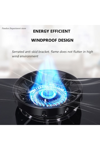 Reedark Gaz Ocağı Enerji Tasarruflu Ateş Toplayıcı Kalkanı - 5 Açıkli Kromlu Alüminyum Dayanıklı Mutfak Destek Aparatı