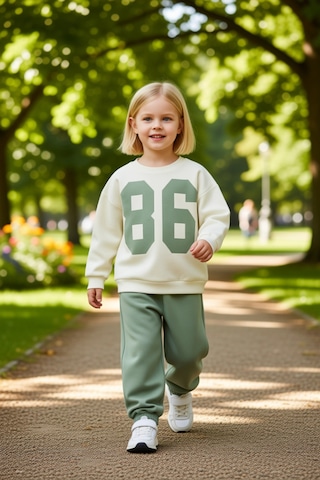Frm Çocuk Kız Baskılı Oversize Sweatshirt Ve Pantolon Seti Konforlu V Mint