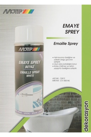 Motip Emaye Yüzey Sprey Boya Beyaz 400 Ml