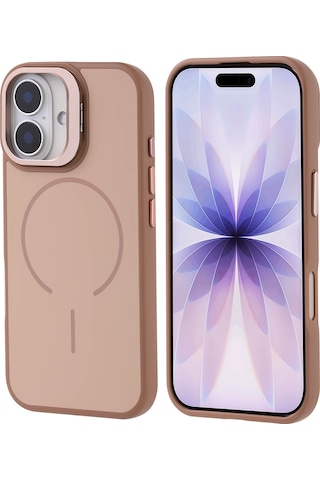 Zore Apple Uyumlu iPhone 17 Kılıf M-safe Şarj Özellikli Kamera Standlı Msra Notron Kapak - Lacivert Lacivert