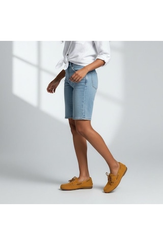 Ne&ve Shoes Hardal Süet Hakiki Deri Kadın Bağcıklı Loafer Ayakkabı