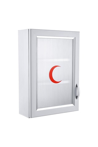 Omnipazar Clk-159 Pvc İlk Yardım Ecza Dolabı 3 Raflı Kapaklı Beyaz Beyaz
