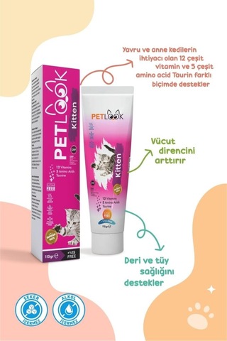 Petlook Kitten Yavru Kediler İçin Malt Macun 115 G