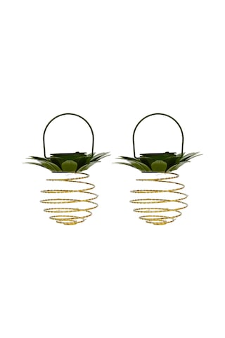 Mufunye 2 Paket 24 Led Güneş Enerjili Bahçe Işıkları Ananas Şekli Güneş Enerjili Led Asılı Fener Lam