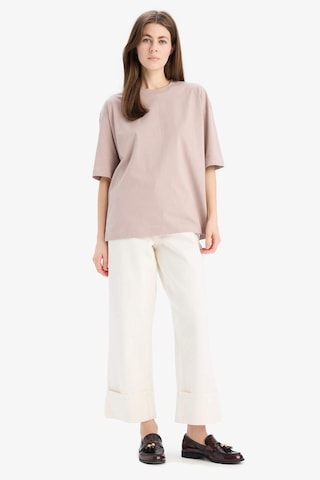 DeFacto Oversize Geniş Kalıp Bisiklet Yaka Basic Düz Penye Kısa Kollu Tişört C0099AX25SPBG130