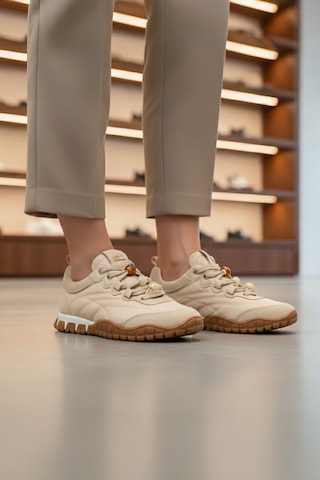 Tw Tonny White Tokyo - 193 Kadın Spor Ayakkabı Su Geçirmez Ortopedik Taban Sneaker Günlük Yürüyüş Ayakkabısı Bej
