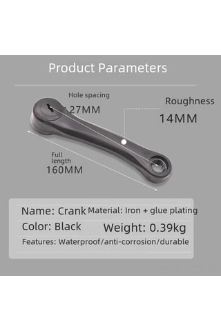 Yuntech01 127mm Uzunlukta Elektrikli Bisiklet Krank Parçası - Sağ/sol Çiftli Xs Modeli, Fonksiyonel Bisiklet Aksesuarı, Toplu Satış İçin Stokta